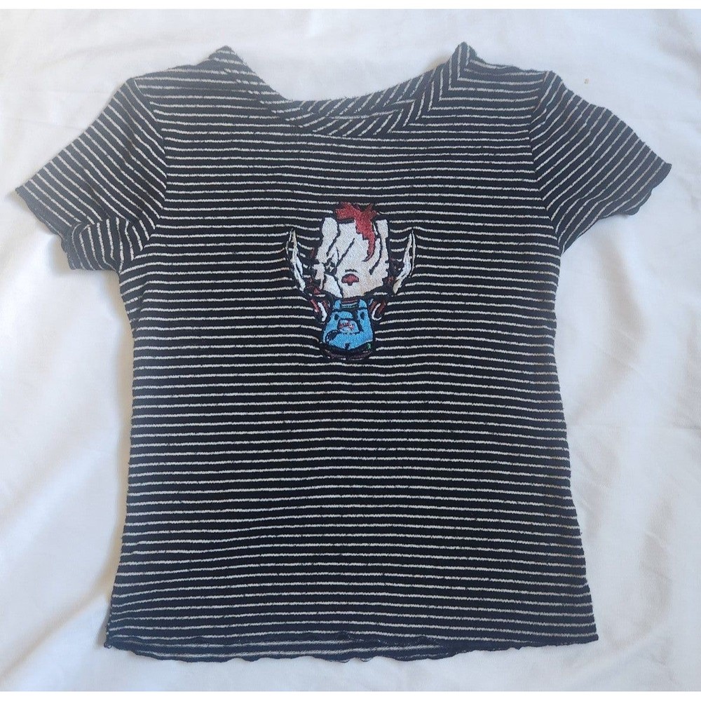 Badgalnotriri Hello Kitty Chucky Striped Crop Top Size Small
